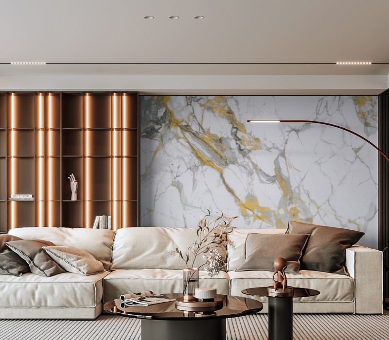 Service 20 Modern marble and stone texture WPC wall panel used in commercial architectural interior decoration