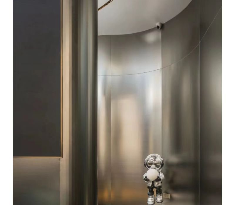 Service 9 Premium metallic finish WPC wall panel for commercial reception and architectural interior design