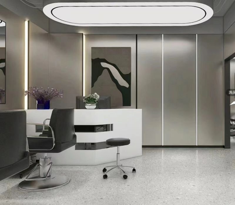 Service 10 Luxury metal texture WPC wall panel used in upscale hotel interior wall applications