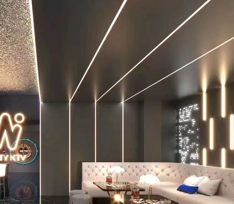 Service 7 Modern metal series WPC wall panel applied in luxury living room interior wall decoration