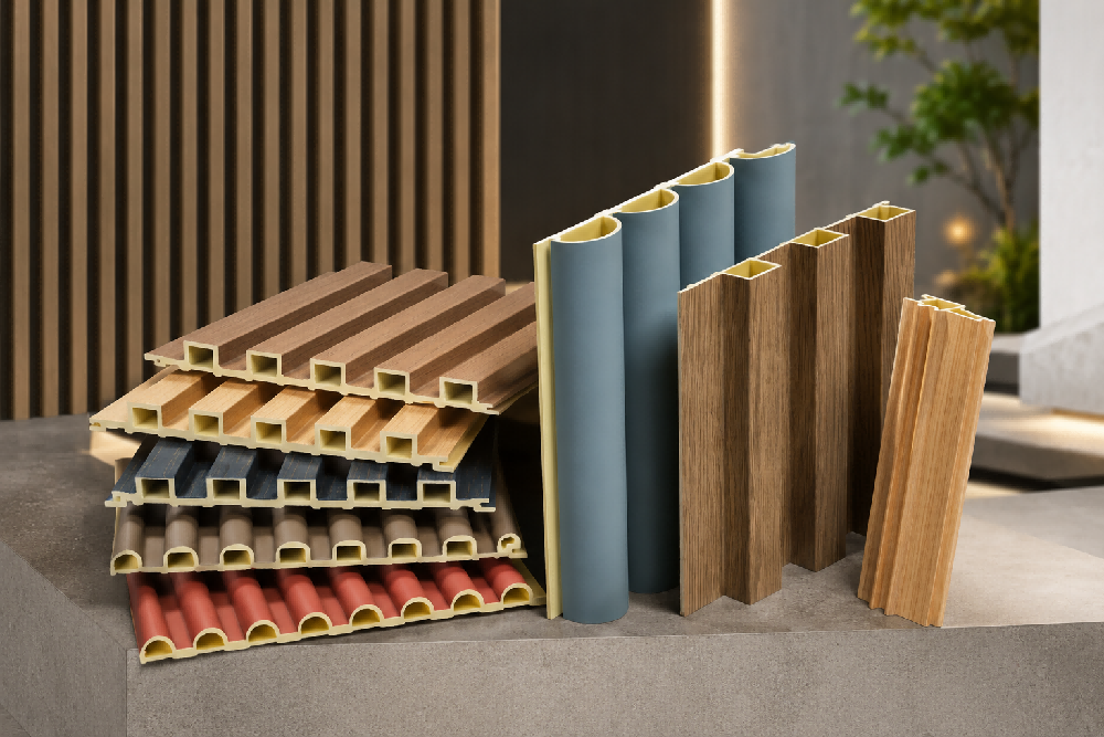 Modern WPC fluted wall panel decorative materials for interior wall cladding