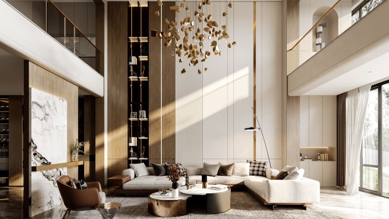 Marble Carbon Crystal Wall Panel 14 Villa interior renovation