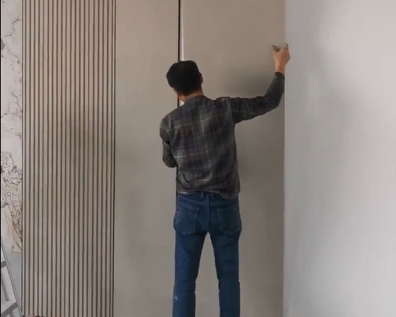 Carbon Crystal Wall Panel installation Step 3 installing panels and finishing edges for seamless interior wall decoration