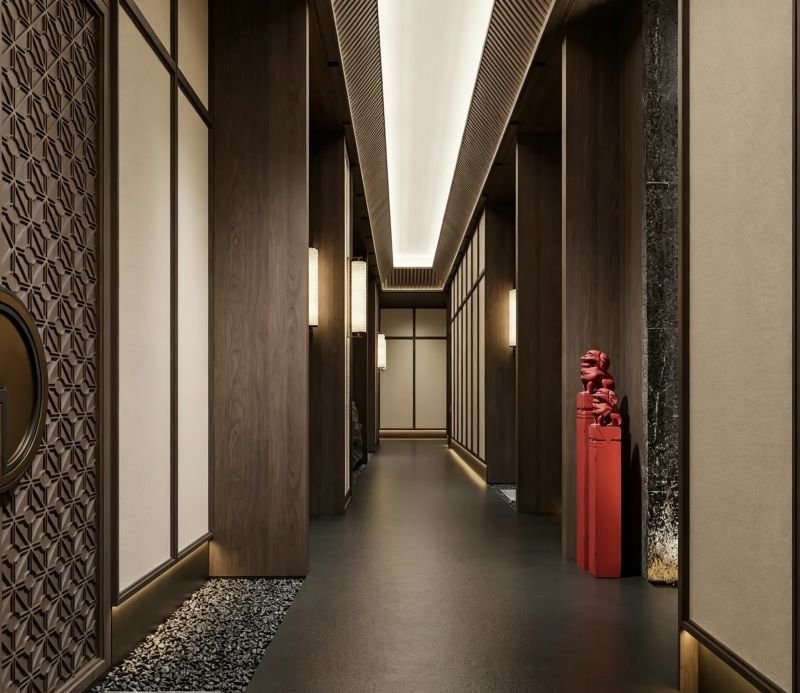 WPC Anti Collision Wall Panel for elevator lobby protection