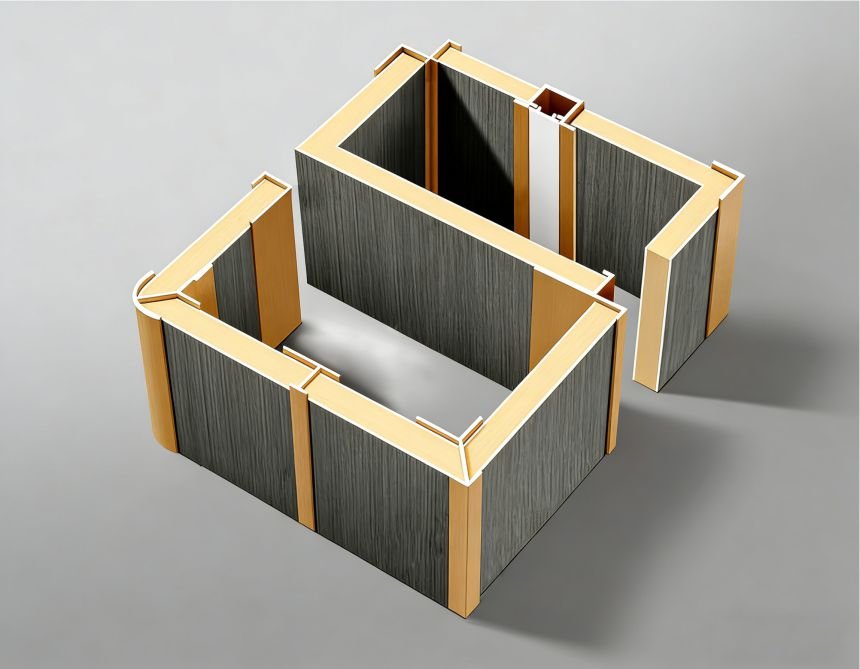 Aluminum alloy trim installation for WPC anti collision wall panel and impact resistant wall panel