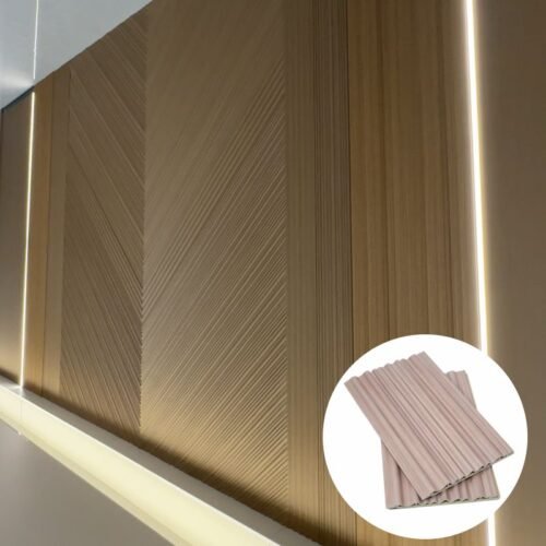 high-quality-wpc-fluted-panel-interior-wall-project High Quality WPC Fluted Panel for modern interior wall decoration with durable wood plastic composite material