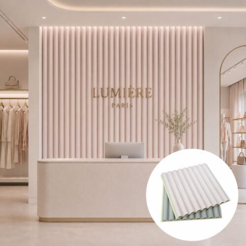 waterproof-wpc-fluted-wall-panel-interior-decoration-project Modern Commercial Interior Designed with Waterproof WPC Fluted Wall Panel