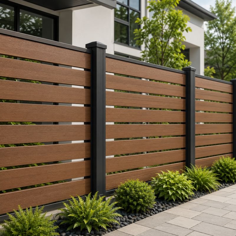 Modern WPC Fence for Outdoor Garden and Residential Boundary